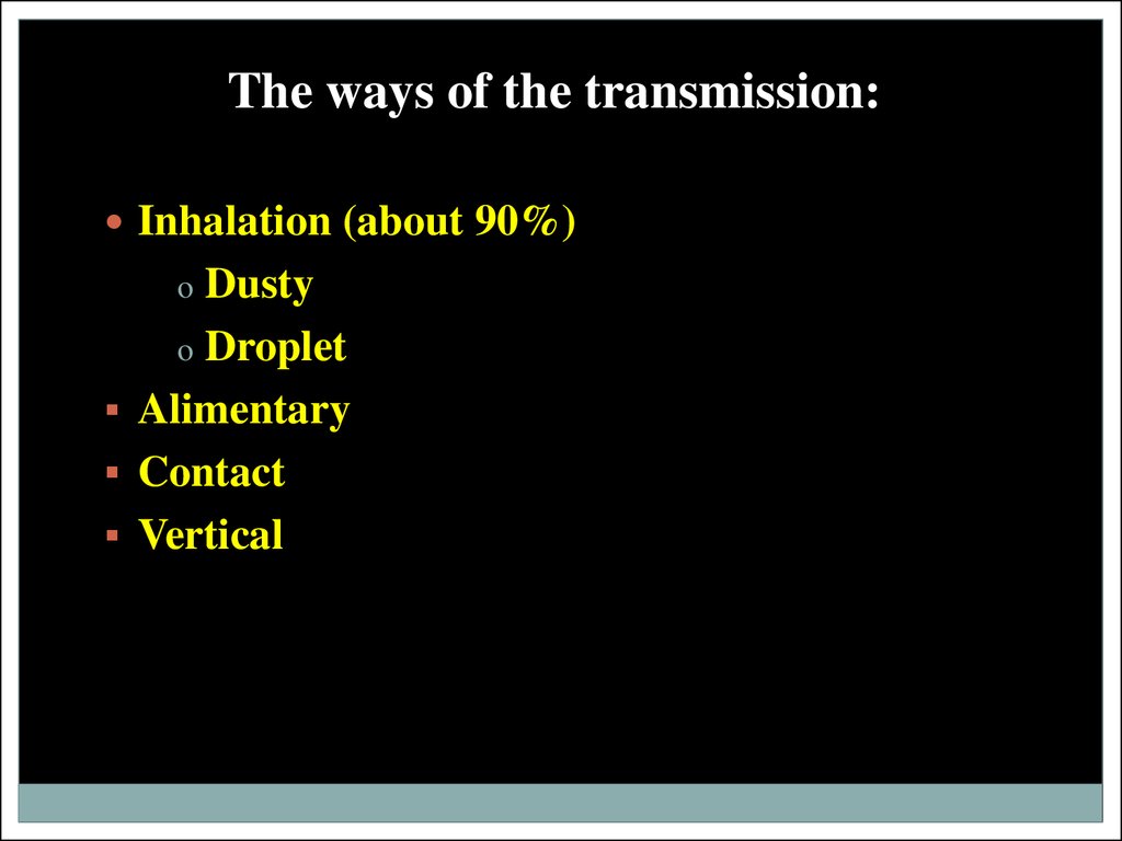 The ways of the transmission: