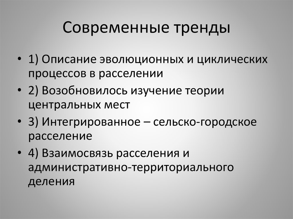 Современные тренды