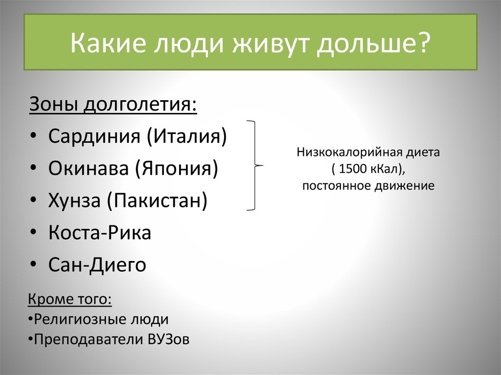 Какие люди живут дольше?