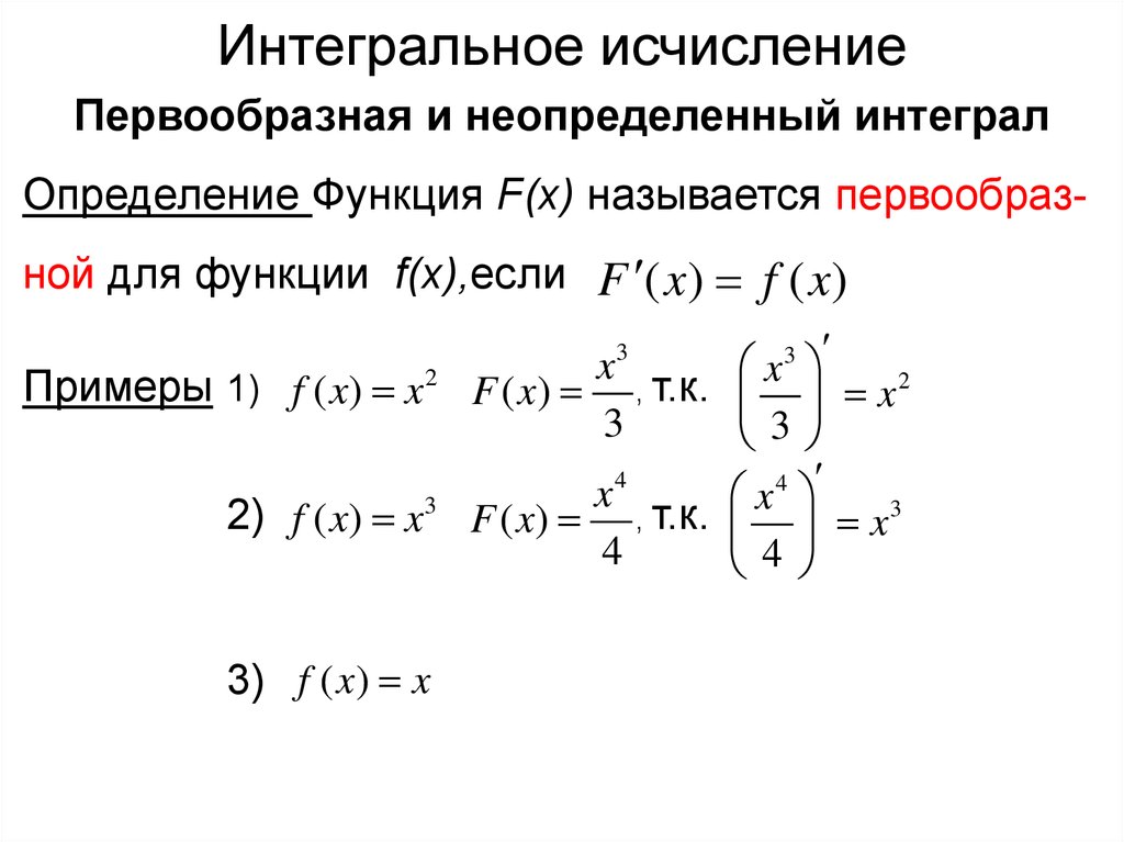 Интегральные исчисления функции