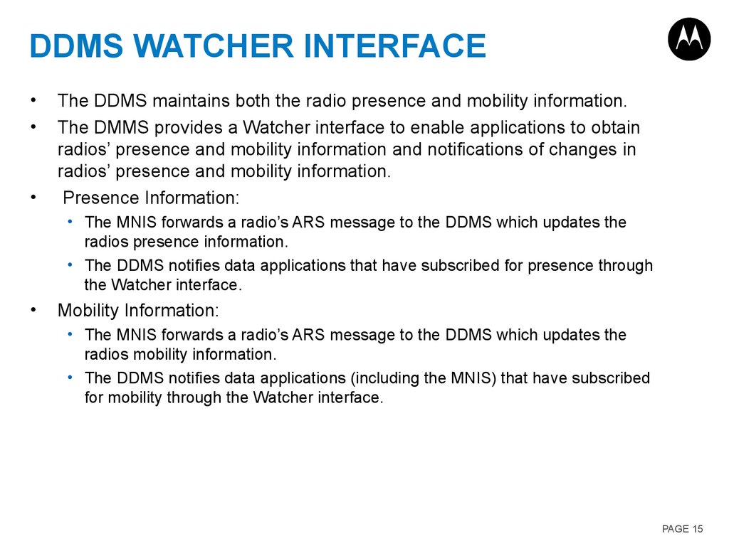 DDMS watcher interface