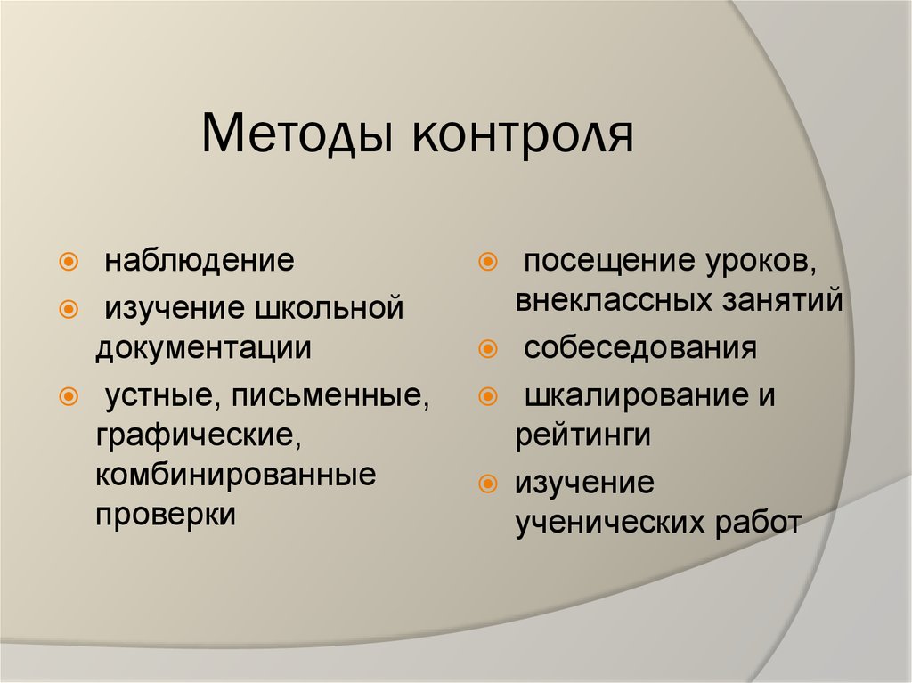 Содержание контроля