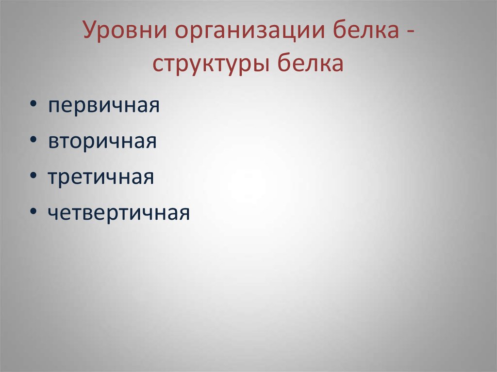 Организации белка