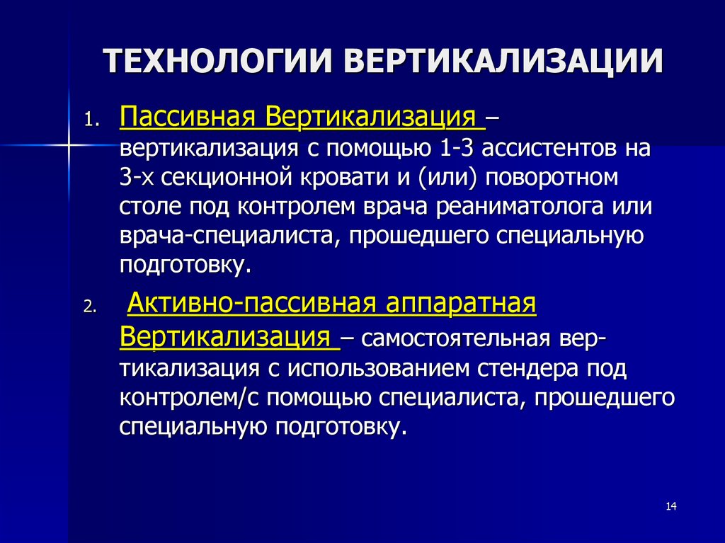 Страдательная роль. Пассивная вертикализация. Основные принципы вертикализации. Активно-пассивная аппаратная вертикализация. Активно-пассивная мануальная вертикализация.