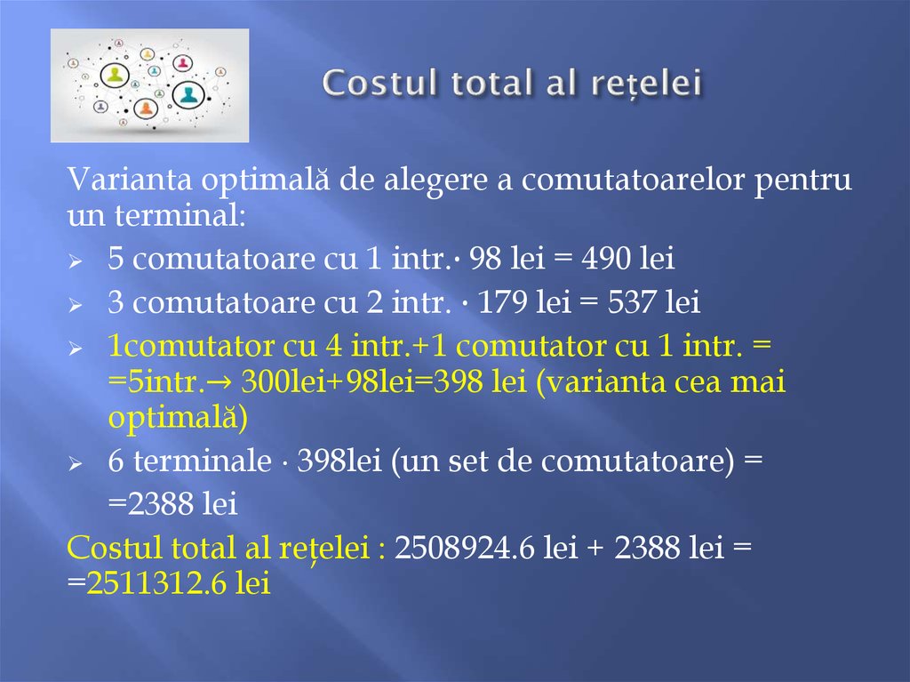Costul total al rețelei