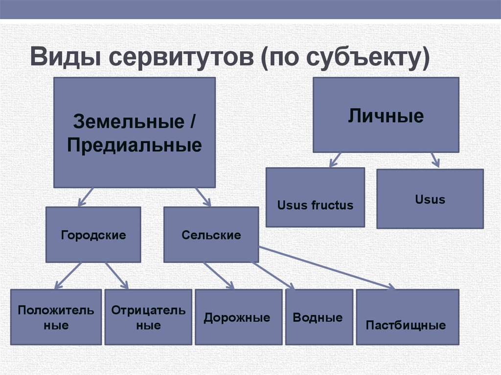 Виды сервитутов схема