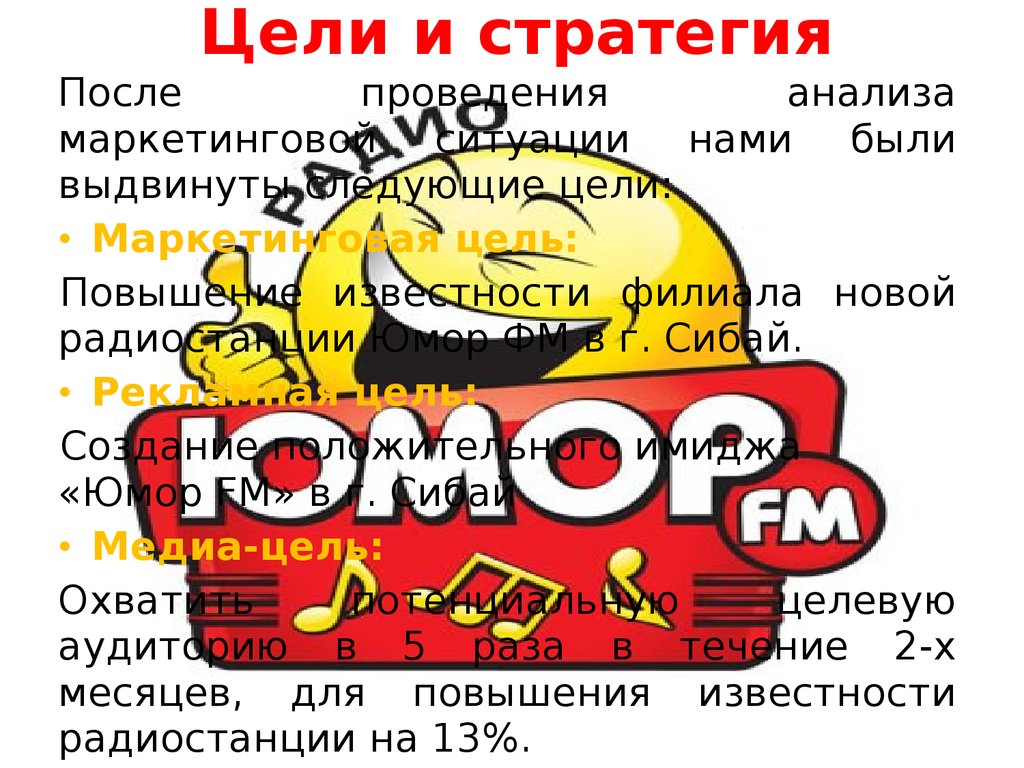 Медиаплан для радио «ЮМОР 102.1 FM» г. Сибай - презентация онлайн