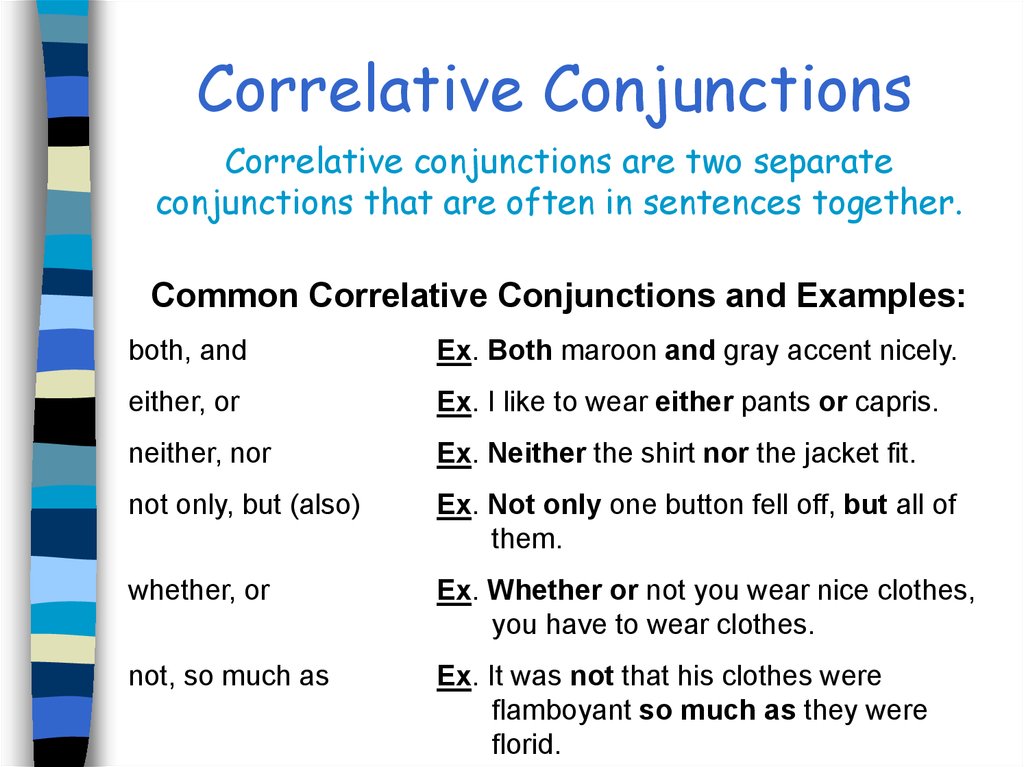 Conjunctions. Table of Contents - online presentation