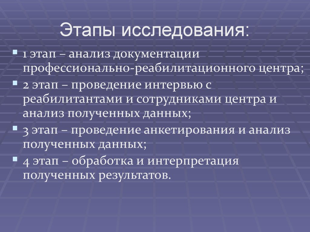 5 этапов исследования