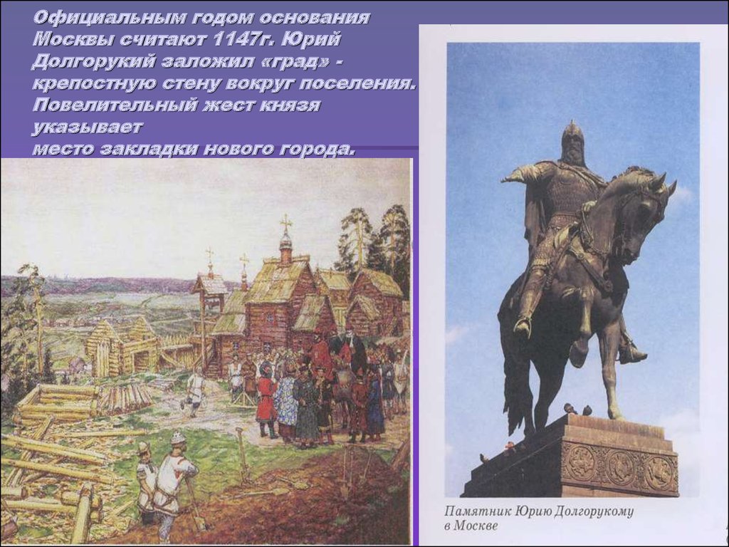 На какой реке основана москва. Основание Москвы 1147 Юрием Долгоруким. Кремль Юрия Долгорукого 1147.