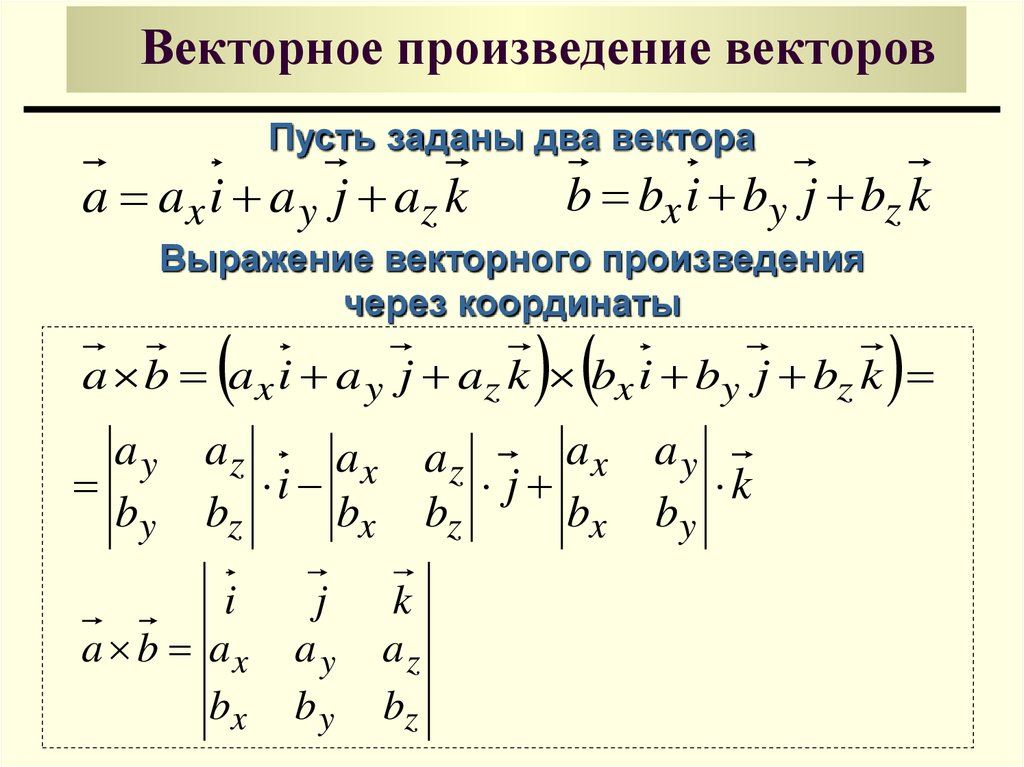 Произведение векторов по координатам. Произведение двух векторов по координатам. Формула вычисления произведения векторов. Координатное произведение векторов. Формула для вычисления векторного произведения.