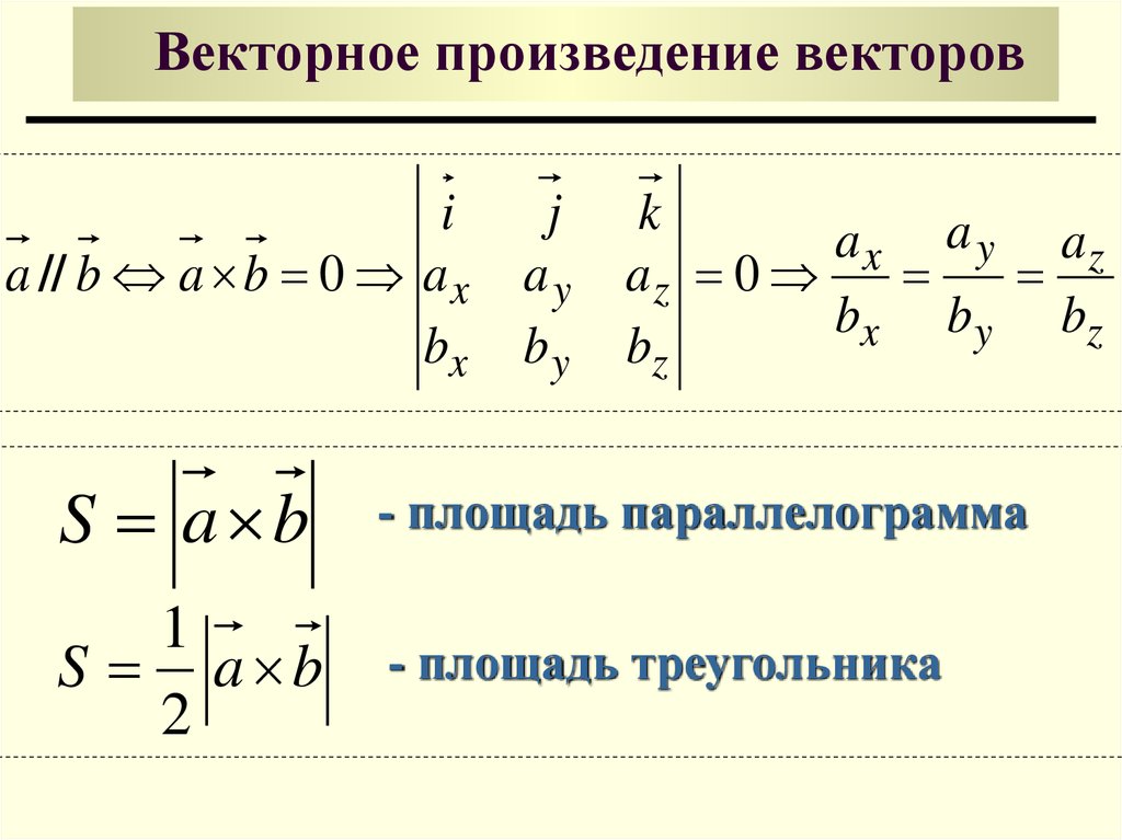 Найти площадь треугольника построенного на векторах. Векторное произведение векторов площадь параллелограмма. Формула вычисления произведения векторов. Векторно епроизведедние. Векторное произвелени.