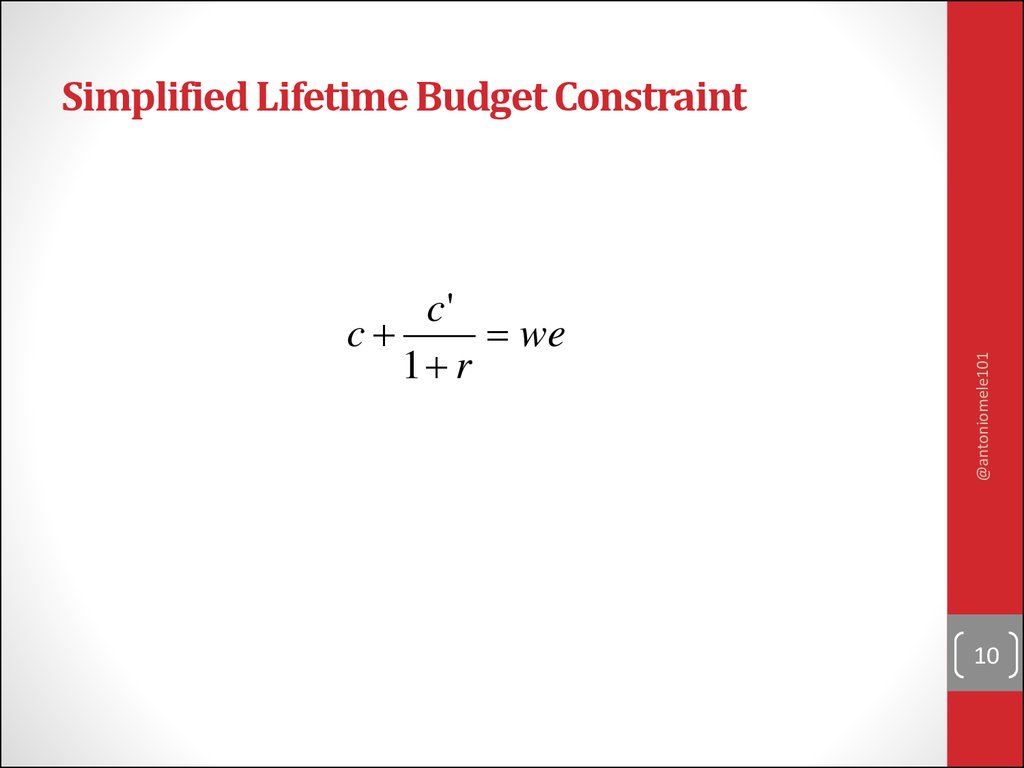 Simplified Lifetime Budget Constraint