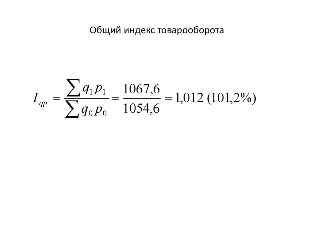 Сводный индекс физического объема формула