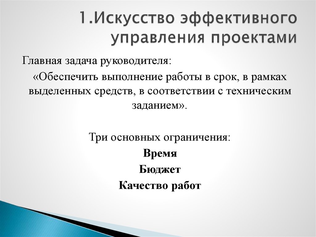 Положение по управлению проектами