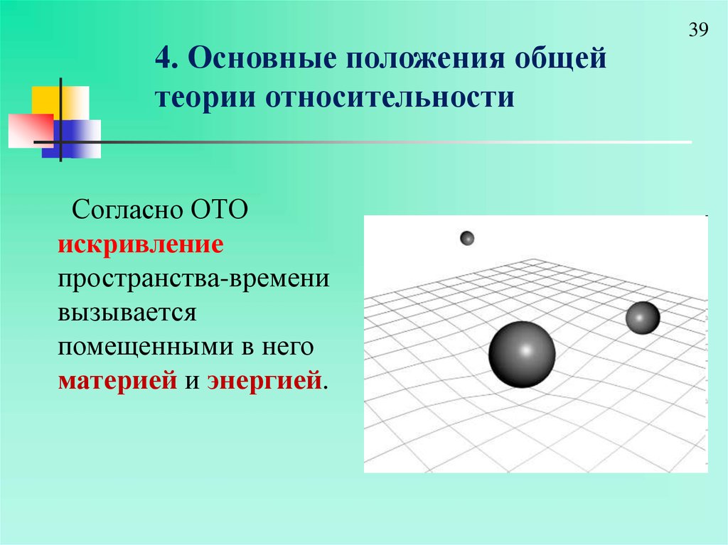 Презентация на тему пространство. Основные положения теории относительности. Теория относительности искривление пространства. Основные положения общей теории относительности. Основные положения, лежащие в основе теории относительности..