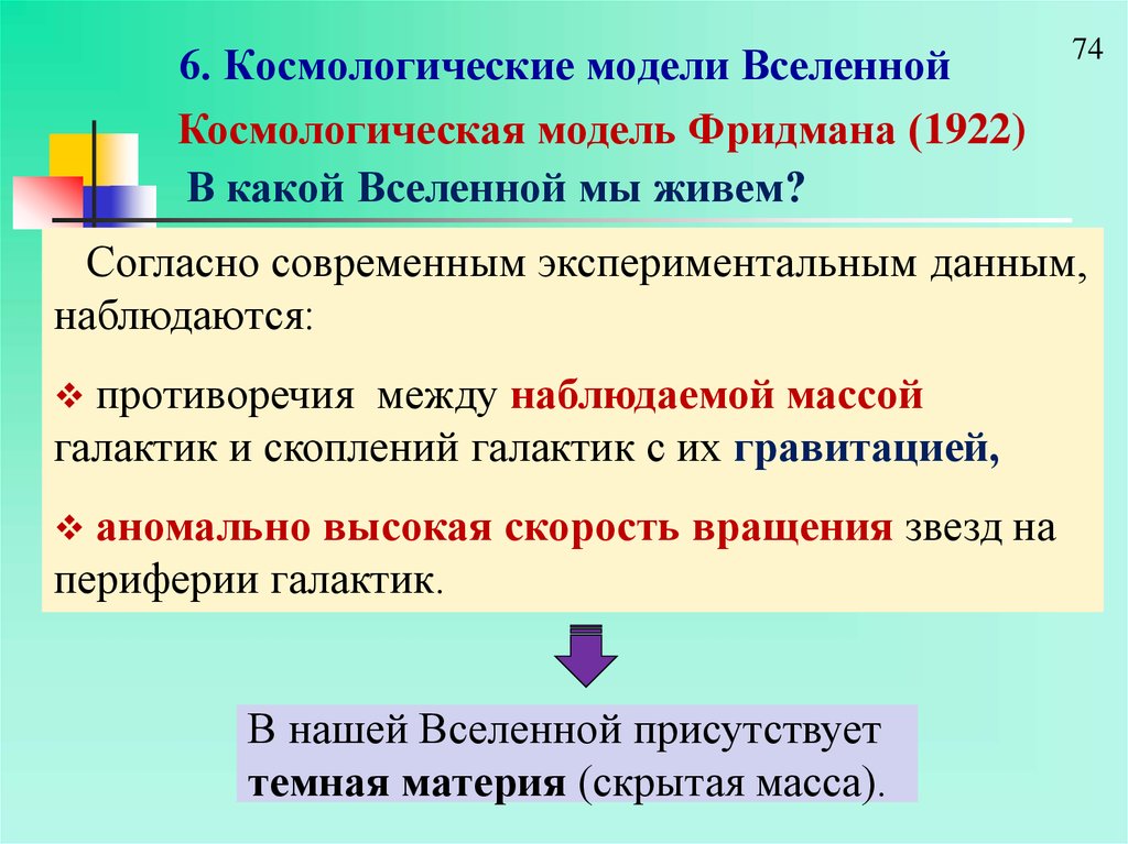 Космологические модели вселенной презентация