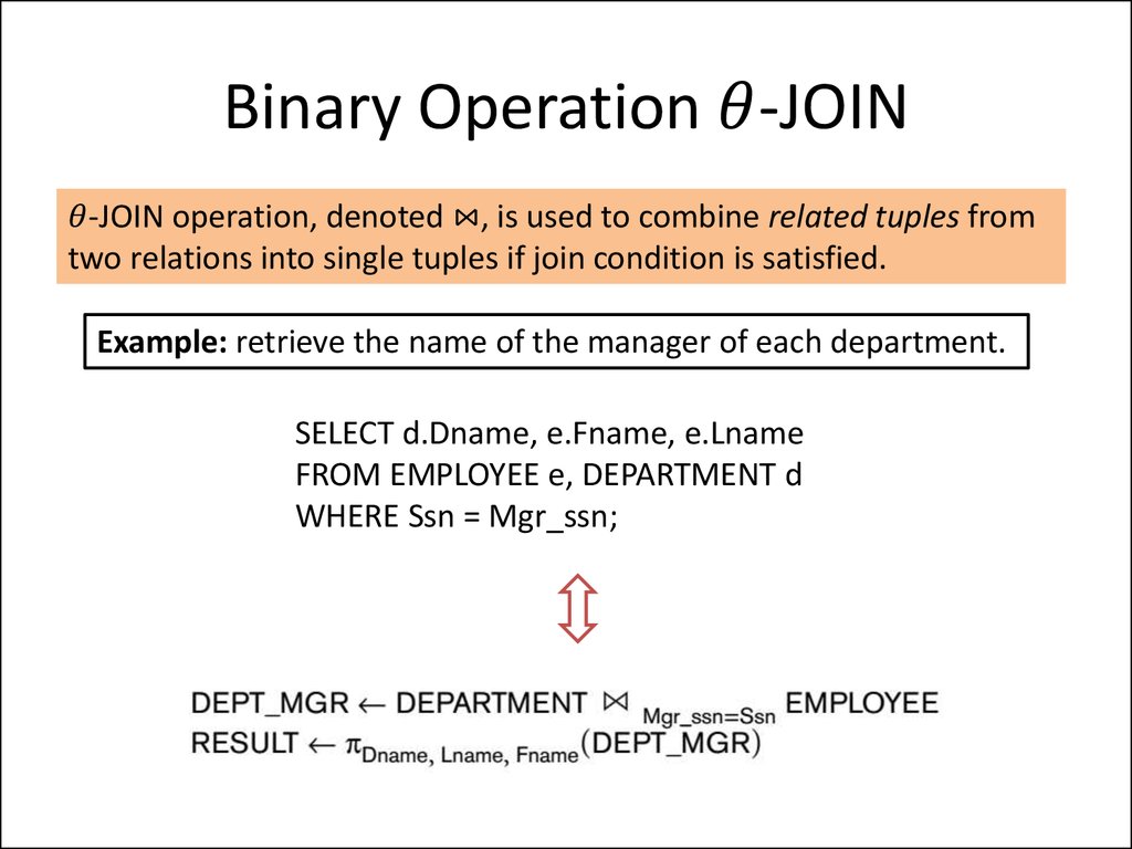 Binary Operation θ-JOIN