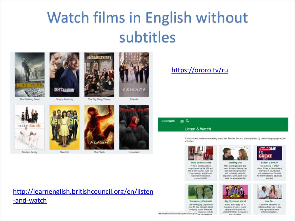 Watch films in English without subtitles