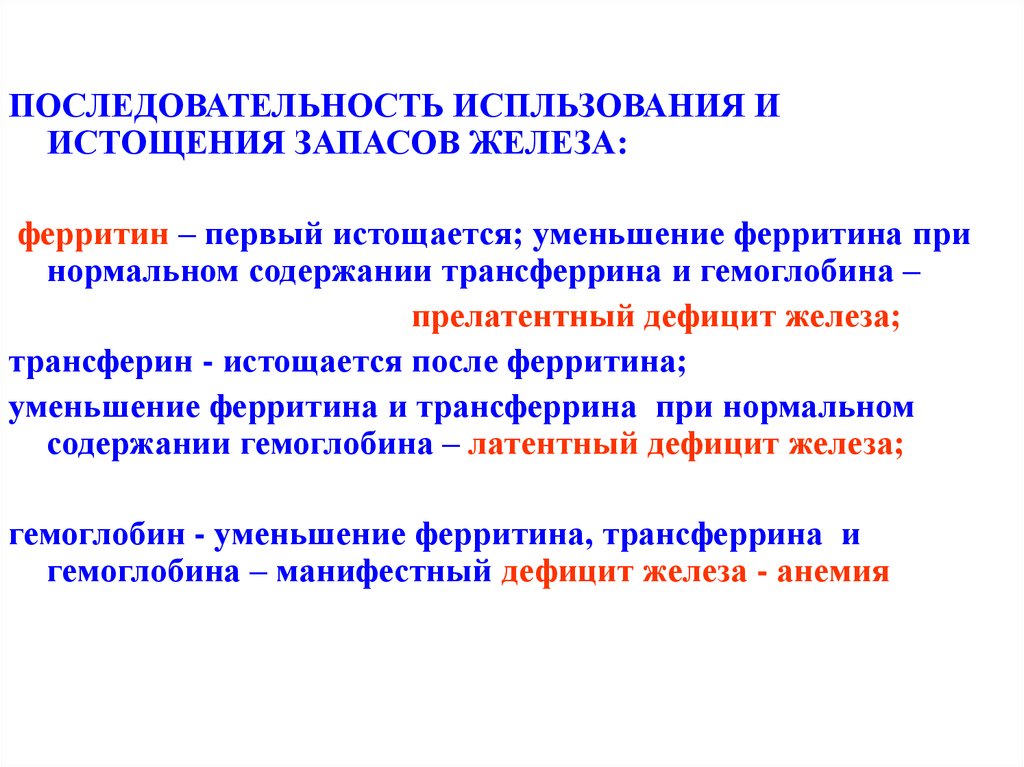 Последовательность организма. Прелатентный дефицит железа в организме. Ферритин истощение запахов. Гомеостаз железа в организме. Прелатентный дефицит железа характеризуется.