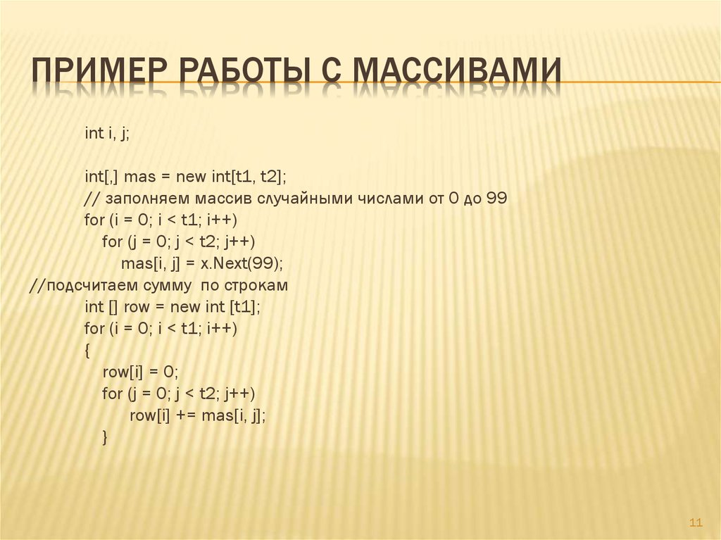 Массив из 4 элементов