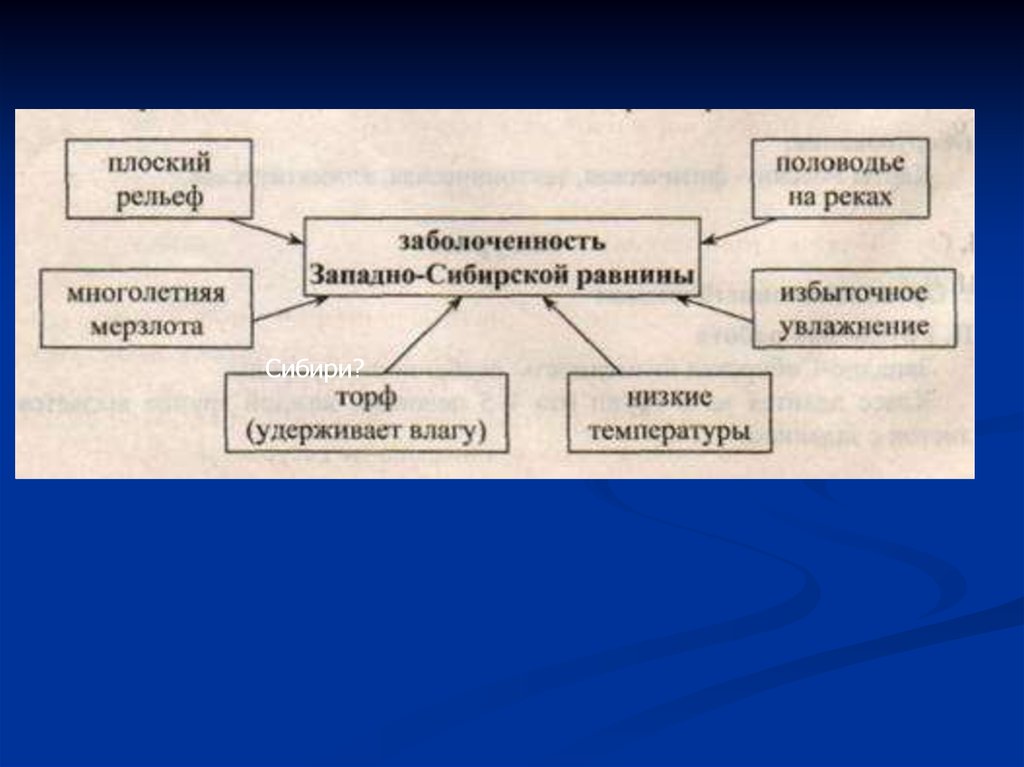 Объясните причины сильной заболоченности западной сибири равнины начертив соответствующую схему