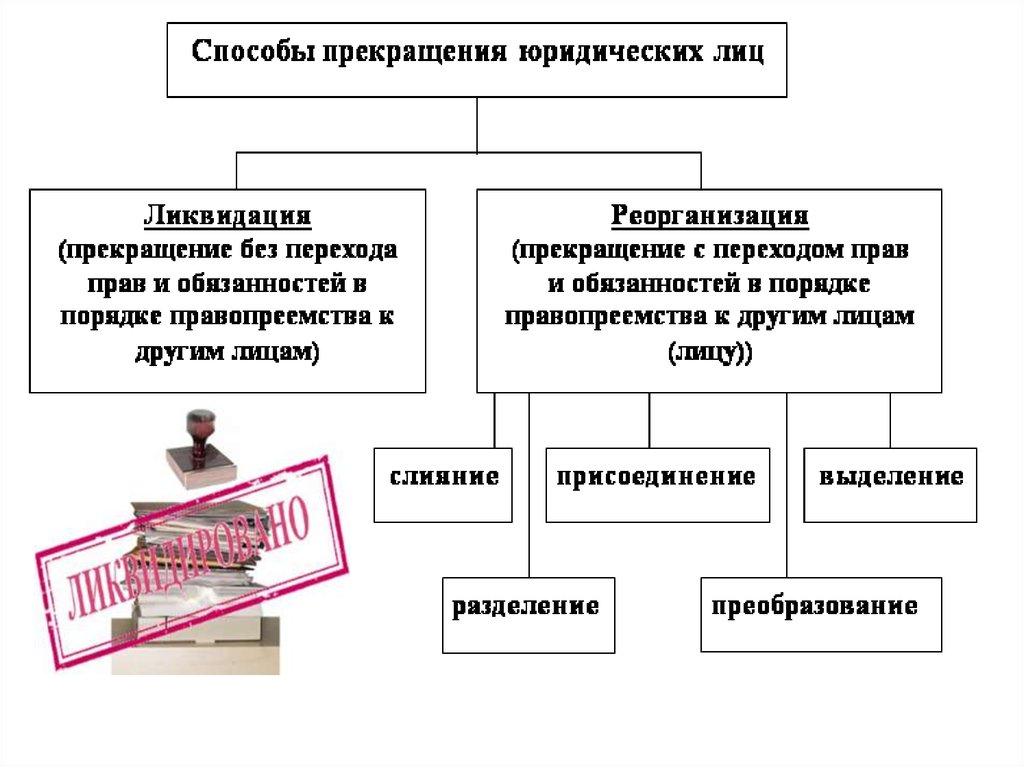 Прекращение деятельности юридического лица схема