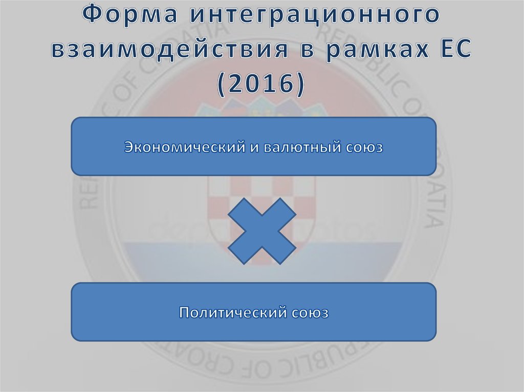 Форма интеграционного взаимодействия в рамках ЕС (2016)