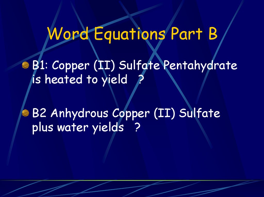 Word Equations Part B