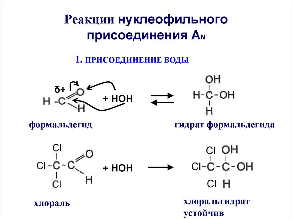 Взаимодействие ацетона с водой