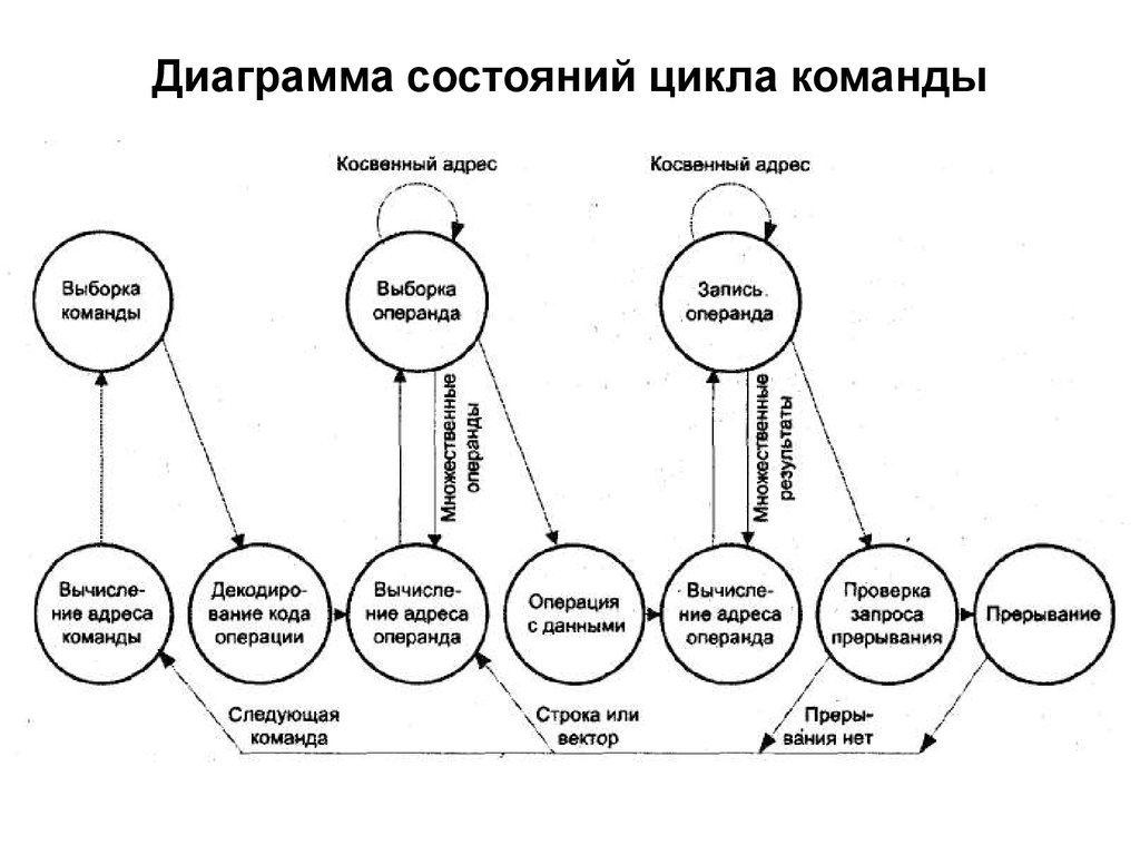 Диаграмма циклов. Диаграмма состояний цикл. Цикл выборки команд. Цикл обработки команды. Цикл выполнения команд - выборка.