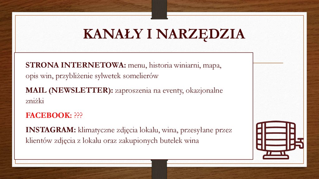 KANAŁY I NARZĘDZIA