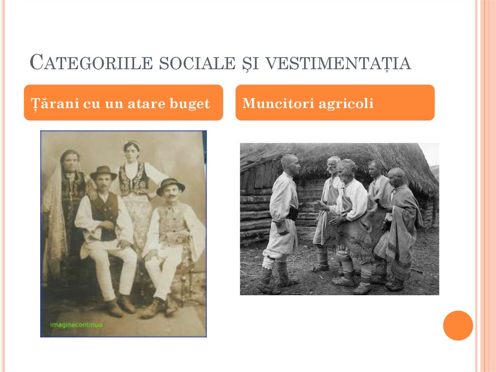 Categoriile sociale şi vestimentaţia