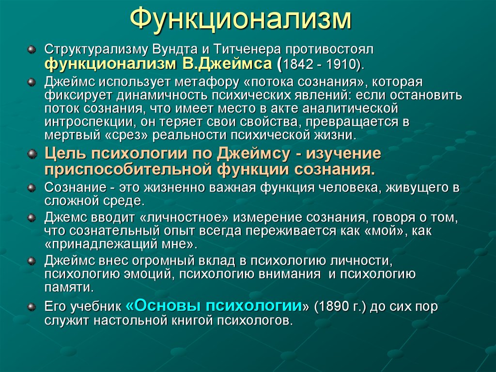 Функционализм в психологии презентация