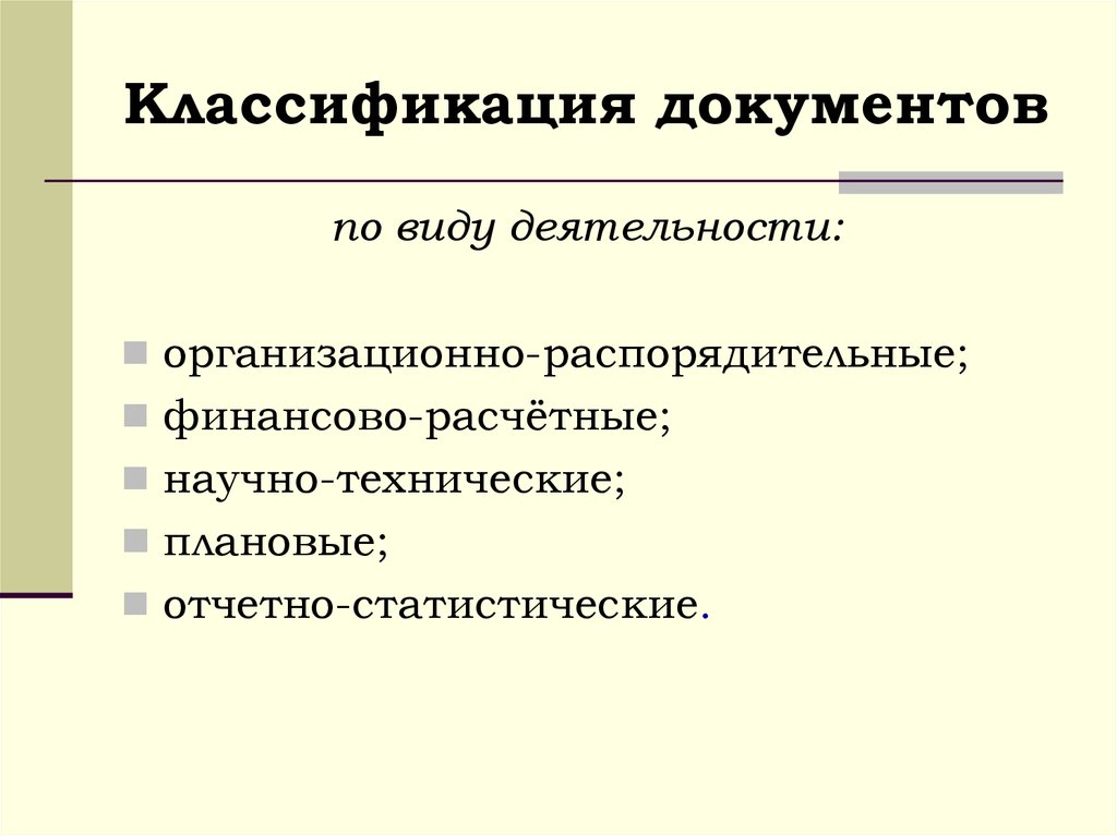 Виды документов презентация