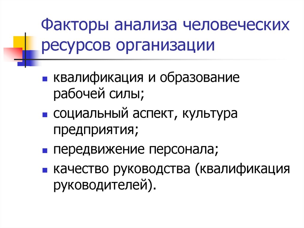 Человеческий анализ. Человеческие ресурсы организации. Анализ человеческих ресурсов. Анализ факторов. Исследование факторов.