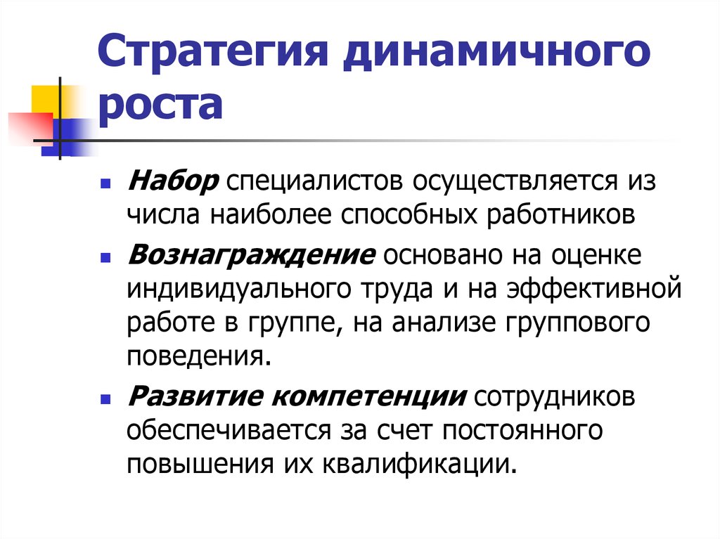 В том числе осуществлялись. Динамичная стратегия. Стратегия динамического роста. Стратегия динамического роста управления персоналом. Пример стратегии динамического роста.