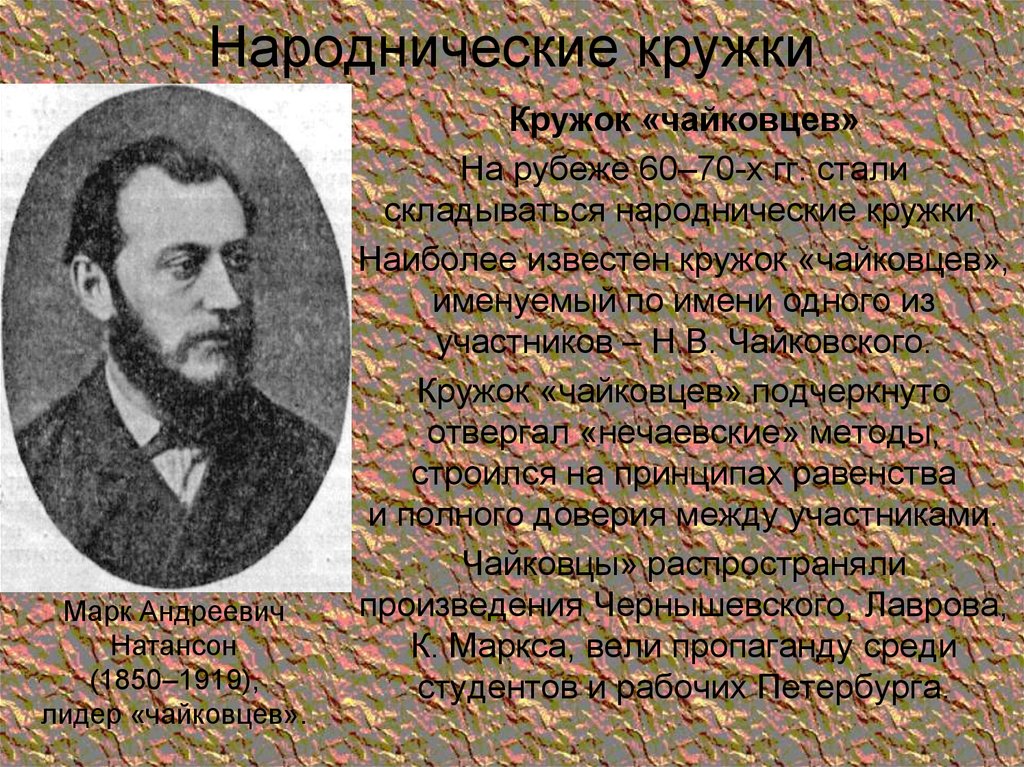 Народничество кружки. Революционные народнические кружки. Кружок чайковцев. Кружки народников. Натансон чайковцы.