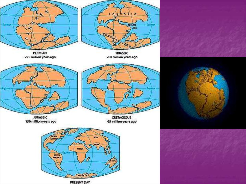 Карта земли в разные геологические эпохи