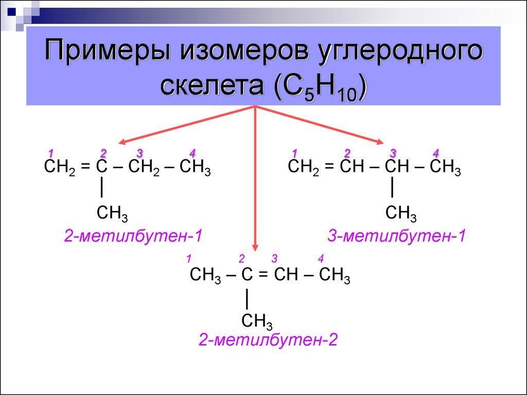 Привести пример изомерии. Изомерия углеродного скелета с5н10. С5н10 углеродный скелет. Изомерия углеродного скелета примеры. Изомерия алкенов с5н10.