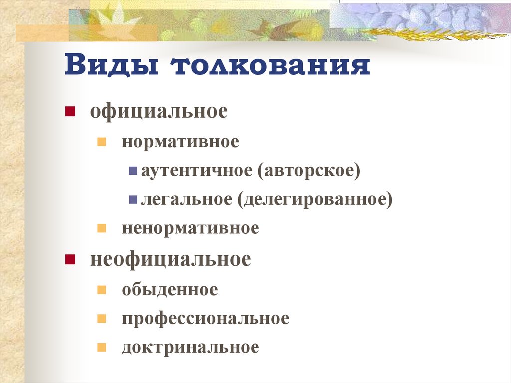 Официальное толкование. Виды толкования. Виды толкования права. Виды официального толкования. Виды толкования официальное и неофициальное.