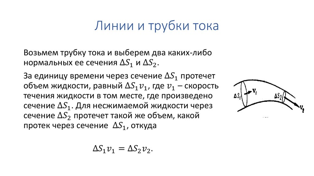 Поли скорость. Линия тока. Трубка тока. Струйка. Линии и трубки тока неразрывность струи. Линии тока. Свойство линий тока.. Линии тока, трубки тока (рисунок, определения)..