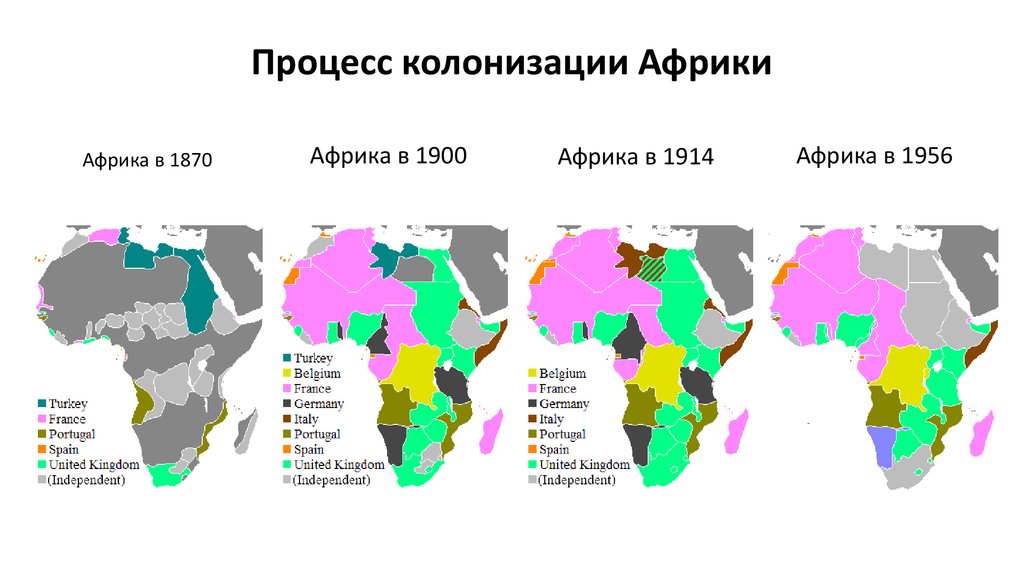 Карта колонизации африки