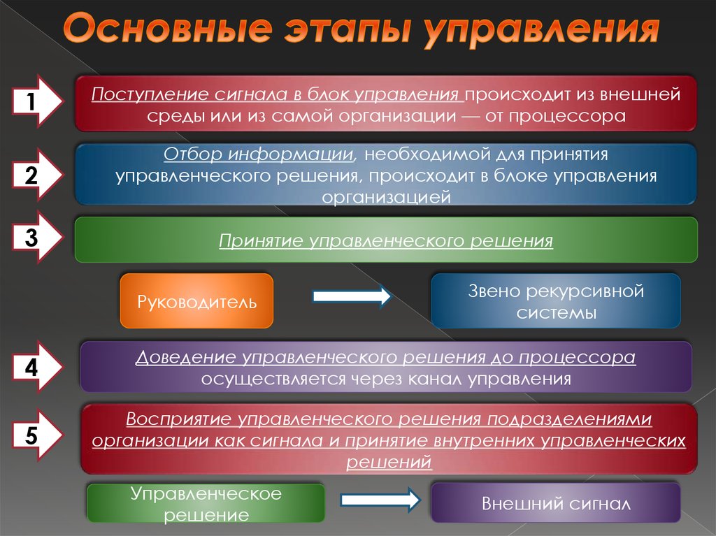 Основные этапы управления. Стадии социального управления. Стадии государственного управления. 5 этапов управления