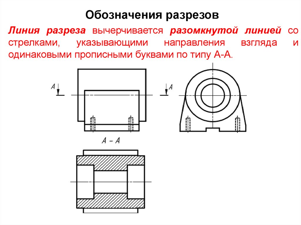 Необходимый разрез. Как обозначить разрез на чертеже. Обозначение разреза на чертеже. Как обозначается разрез на чертеже. Как обозначить вид на чертеже.