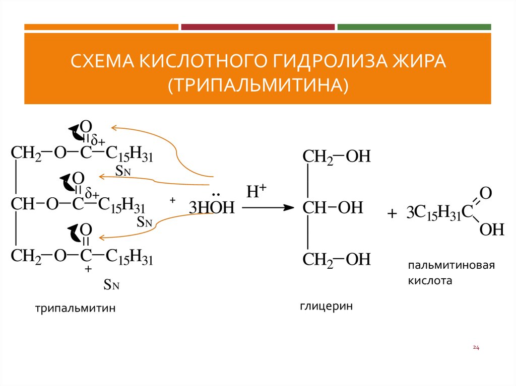 Напишите реакцию гидролиза. Гидролиз трипальмитата глицерина. Щелочной гидролиз жира трипальмитина. Щелочной гидролиз жира формула. Кислотный и щелочной гидролиз жиров.