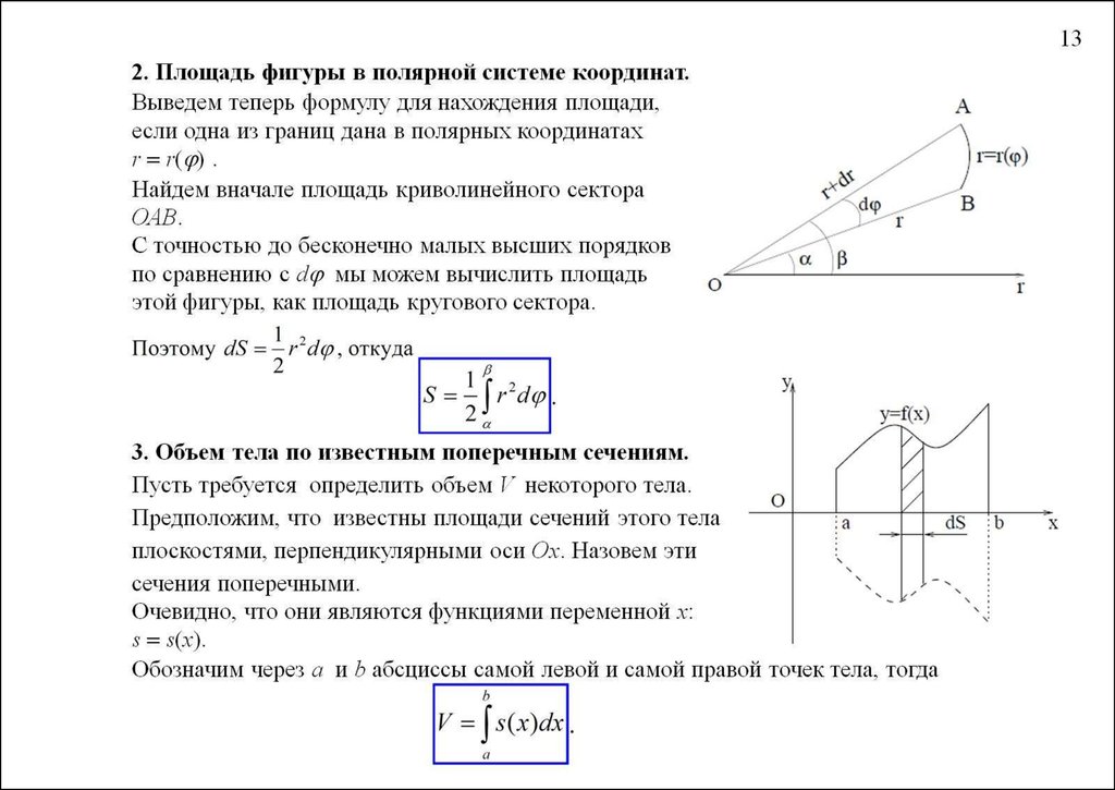 Площадь фигуры в полярных координатах