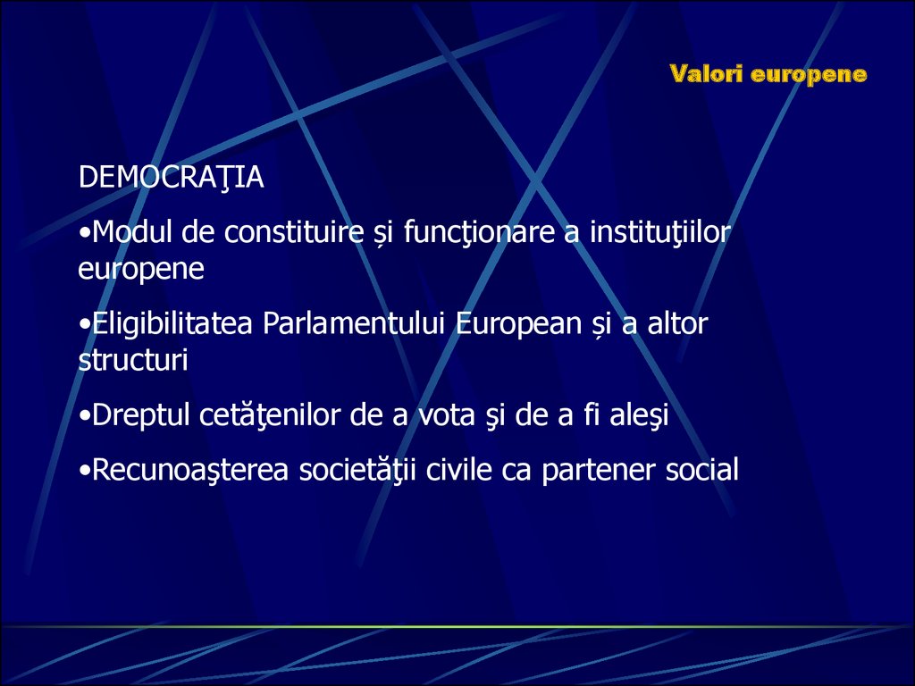 Valori europene – valori comune  online presentation