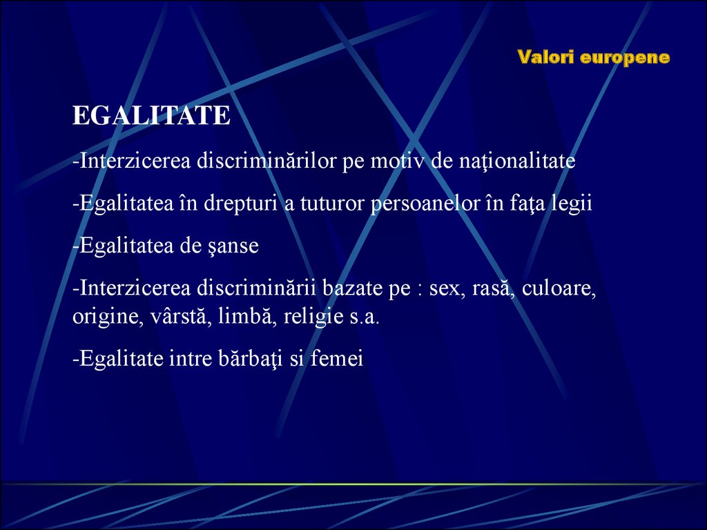 Valori europene – valori comune  online presentation