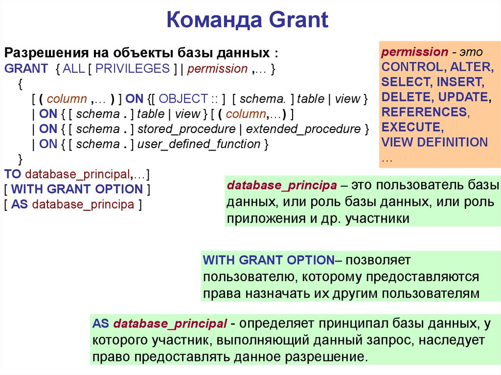 Database principal